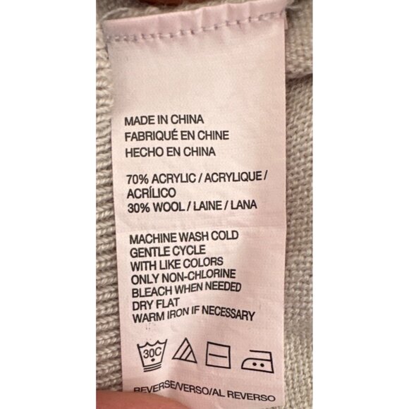 Izod Mens Light Gray V-Neck Sweater S Cozy Cotton-Blend Knit - Picture 7 of 7